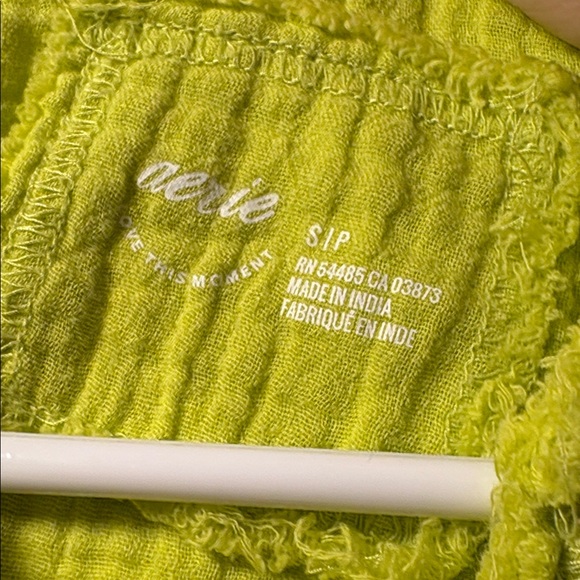 Aerie Electric Lime Gauzy Cotton Swim Cover Top - Picture 3 of 12